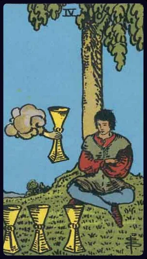 Four of Cups, from the 1909 Rider-Waite-Smith tarot