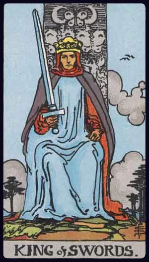 King of Swords, from the 1909 Rider-Waite-Smith tarot