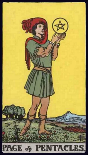 Page of Pentacles, from the 1909 Rider-Waite-Smith tarot