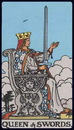 Queen of Swords, from the 1909 Rider-Waite-Smith tarot