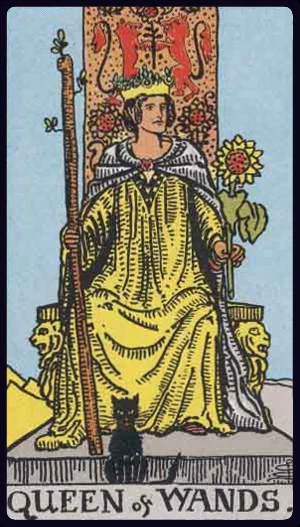 Queen of Wands, from the 1909 Rider-Waite-Smith tarot
