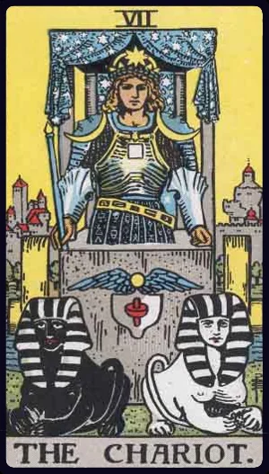 The Chariot, from the 1909 Rider-Waite-Smith tarot